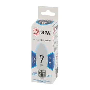 Лампа светодиодная Эра LED B35-7W-840-E27 (диод, свеча, 7Вт, нейтр, E27),