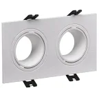 LIGHTING Светильник 4102 встраиваемый под лампу 2хMR16 квадрат пластиковый белый IEK