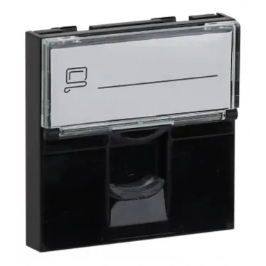 Розетка модульная компьютерная RJ-45 45х45мм черная