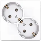 Розетка 2х2К+З Schuko без штор, белый