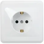 Розетка РС10-3-ВБ одноместная с заземляющим контактом без защитных шторок 16А ВЕГА белый