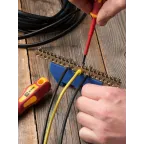 Шина нулевая 63.20 изолятор на DIN-рейку латунь