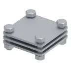 Соединитель с промежуточной пластиной для параллельного и перпендикулярного соединения полосы до 40 мм. Материал - горячеоцинкованная сталь.