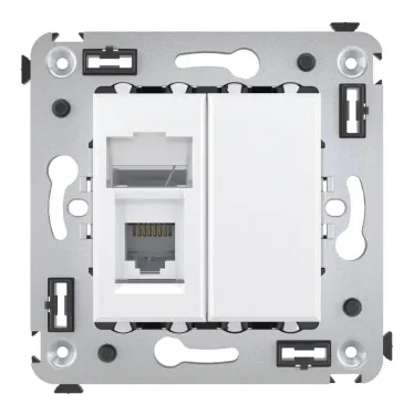 Avanti Розетка телефонная в стену одинарная, ''Белое облако''