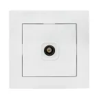 Валенсия розетка телевизионная 1-местная проходная 14дБ-240МГц белая