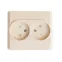 ЭТЮД Розетка двойная скрытая без заземления со шторками бежевая