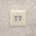 Avanti Розетка телефонная в стену двойная, ''Ванильная дымка''