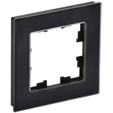 BRITE Рамка 1 пост РУ-1-2-БрЧ стекло черный