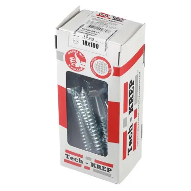 Болт DIN 571 сантехнический оцинк 10х100 (15 шт)