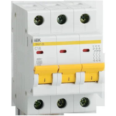 Выключатель автоматический трехполюсный 8А D ВА47-29 4.5кА