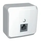 ЭТЮД Розетка телефонная 1xRJ11 наружная белая
