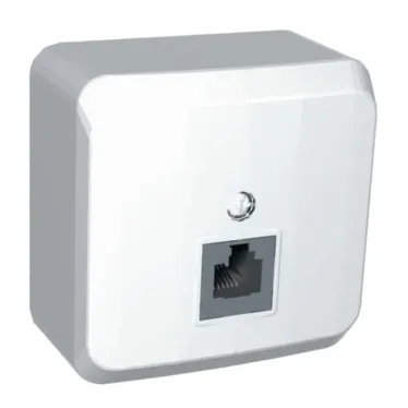 ЭТЮД Розетка телефонная 1xRJ11 наружная белая
