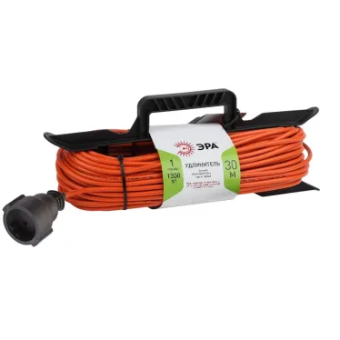 Удлинитель силовой на рамке б/з 1 гн 30м ПВС 2x0.75 UFx-1-2x0.75-30m-IP44 ЭРА