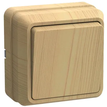 ОКТАВА Выключатель одноклавишный наружный сосна 10A