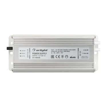 Блок питания ARPV-12100-D (12V, 8.3A, 100W) (ARL, IP67 Металл, 3 года)