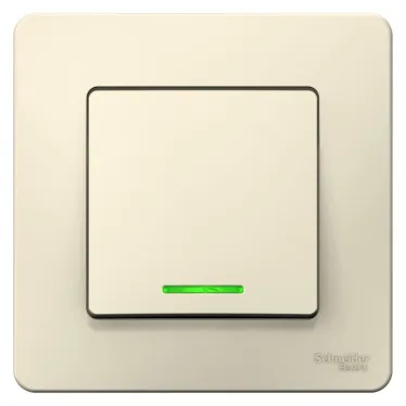 BLANCA скрытой установки одноклавишный выключатель (cх.1) с подсветкой, 10A, 250B, молочный