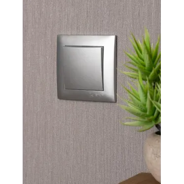 Валенсия лицевая панель кнопки звонка 10А сталь