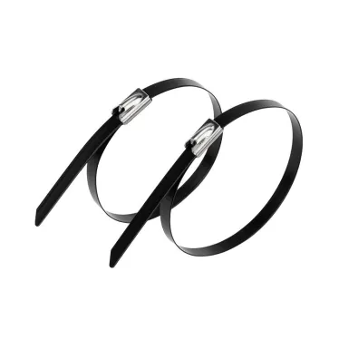 хомут-стяжка стальная с полимерным покрытием 300x4,6 мм, (1уп - 50шт), REXANT