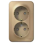 Розетка BLANCA наружная двойная, с заземлением, со шторками, с изолирующей пластиной, 16А, 250В, титан