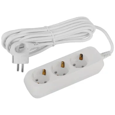 Удлинитель электрический 3 розетки с заземлением 5м ПВС 3x0.75мм2 UDL-10-350-E Greenline ЭРА