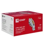 Строительно-монтажная клемма СМК 222-421 на DIN-рейку проходная 1 полюс 0,08-4мм2 (25шт.) PROxima