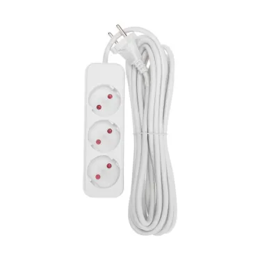 Удлинитель STANDARD 3 гнезда, 5 м, 2х1,0 мм2, б/з, белый