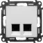 Valena LIFE Розетка информационная двойная RJ45 категория 6 UTP с лицевой панелью белая