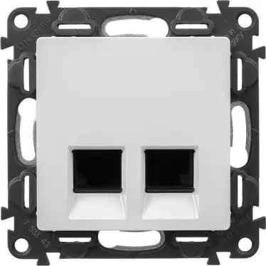 Valena LIFE Розетка информационная двойная RJ45 категория 6 UTP с лицевой панелью белая
