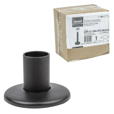 Опора с крышкой для садово-парковых светильников UFP-E11BN-095 BLACK Высота 95мм Материал металл Цвет черный Упаковка картон
