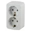 Розетка 2х2P+E Schuko, 16A-250В, ОУ, Polo, белый, 3-204-01