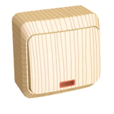 ЭТЮД Выключатель одноклавишный наружный с подсветкой сосна сх.1