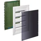 Щит встраиваемый пластиковый 4х18, прозрачная дверь с клеммником заземления нейтрали