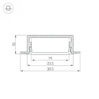 Профиль ARH-WIDE-F-H10-2000 ANOD (ARL, Алюминий)