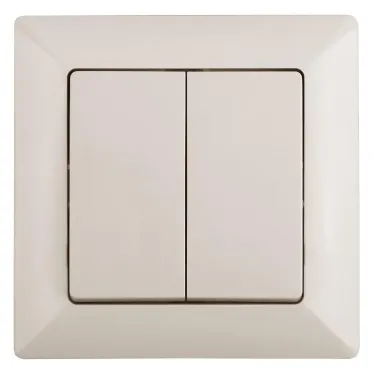 Выключатель Intro Solo 4-104-02 двухклавишный 10А-250В, IP20, СУ, слоновая кость