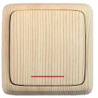 Переключатель одноклавишный наружный с изоляционной пластиной с индикацией сосна 10А