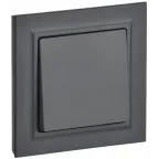 BRITE Выключатель одноклавишный 10А в сборе ВСР10-1-0-БрГ графит IEK