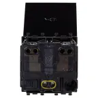 Avanti Розетка с крышкой ''Черный квадрат'', 2P+E, с защитными шторками, 2 модульная