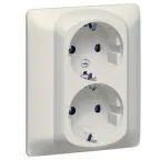 Розетка 2х2К+З жемчуг автоматические клеммы с шторками