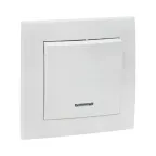 Валенсия выключатель 1-кл. 10А белый с индикатором