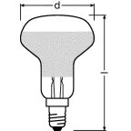 Лампа светодиодная LED 2.8Вт Е14 STAR R50 (замена 19Вт), теплый белый свет Osram