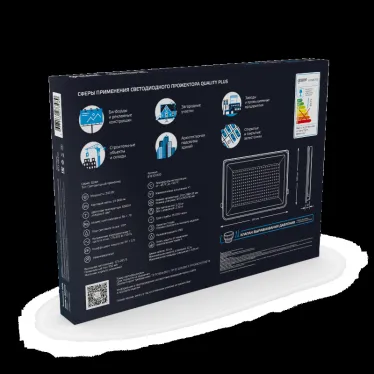 Прожектор светодиодный ДО 200 Вт 24000 лм 6500К AC 220В IP65 290х32х400мм матрированное закаленное стекло Qplus Gauss