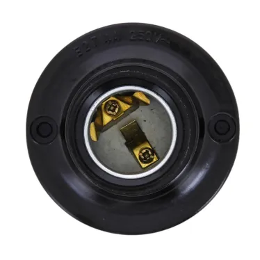 Патрон карболитовый потолочный Е27 черный прямой PROxima