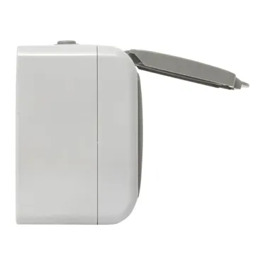 Розетка 2-местная Мурманск 16А с заземлением с крышкой IP54 серый с защитными шторками