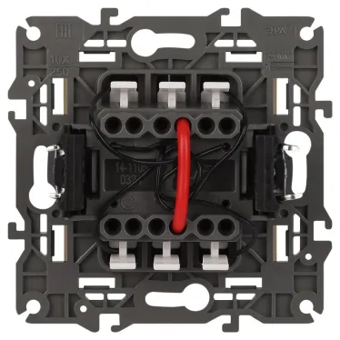 Выключатель двойной с подсветкой, 10АХ-250В, Эра Elegance, сл.кость,14-1105-02