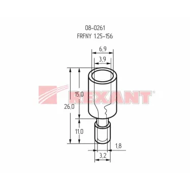 Разъем штекерный полностью изолир гнездо 4 мм 0.5-1.5 кв мм (РШПи-м 1.5-4 РшИмп 1,25-5-4) красный, REXANT