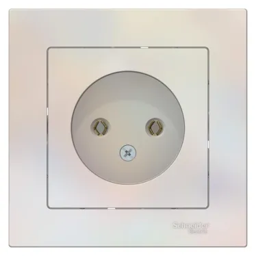 Розетка ATLASDESIGN без заземления 16А в сборе жемчуг