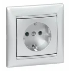 VALENA Розетка с заземлением в рамку алюминий