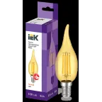 Лампа светодиодная CВ35 свеча на ветру золото 5Вт 230В 2700К E14 серия 360° IEK