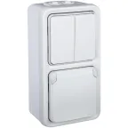 Plexo Переключатель двухклавишный встраиваемый белый