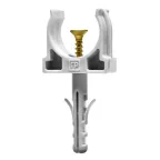 Крепеж-клипса с дюбелем и саморезом серая д20 (100шт/1200шт уп/кор)